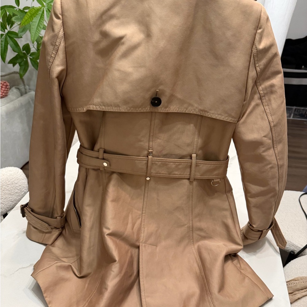 Zara Beige Double-Breasted Trench Coat - Picture 11 of 14